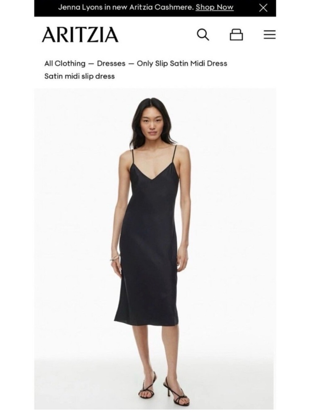 Aritzia Wilfred Only Slip Satin Midi Dress Large